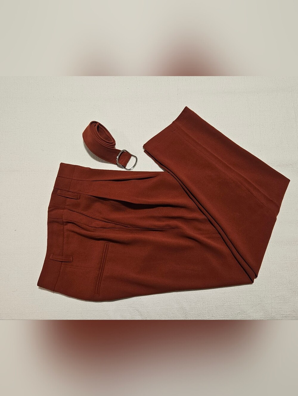 Simons Rust Brown Cropped Pants with Matching Belt